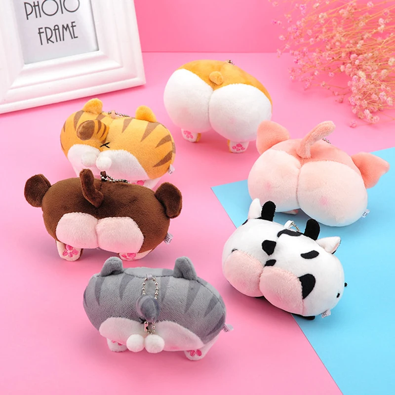 

Cute Corgi Butt Plush Doll Keychain Soft Stuffed Animals Keyring Charm Handbag Pendant Ornament Funny Christmas Birthday Gifts