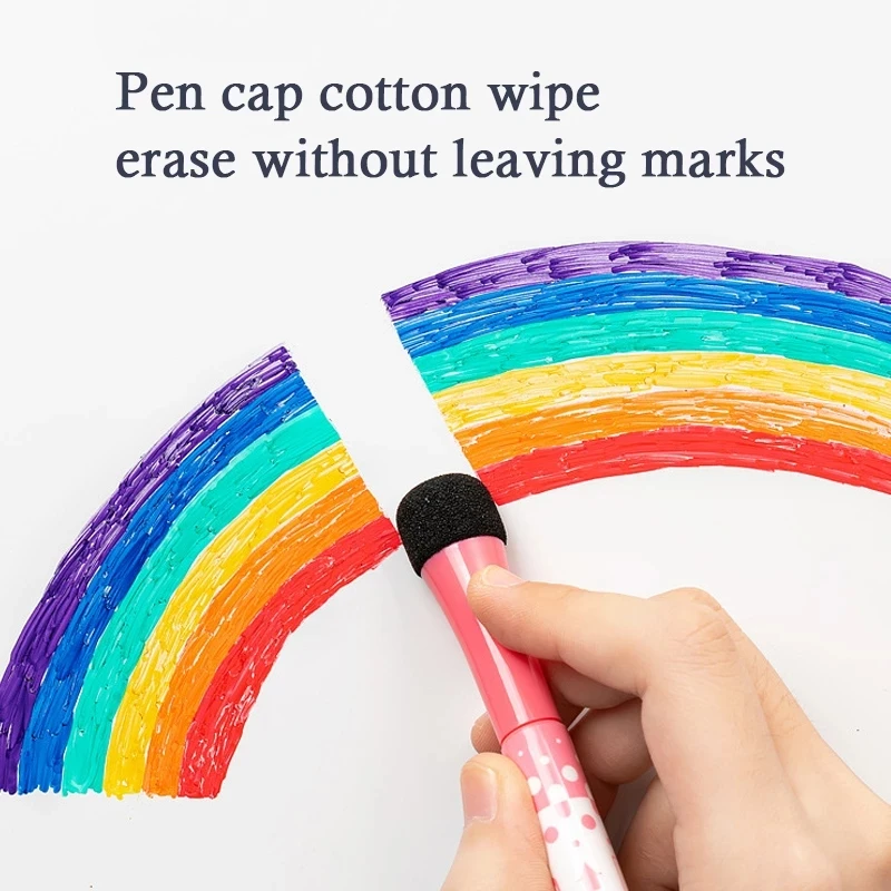 White Marker Pens Marker Pens Color Marker Pens Pen Marker Dry Erase Markers Whiteboard Pens 8 Colors Magnetic Whiteboard Pens Adsorbable Erasable Whiteboard Pen With Brush Fridge Magnet Children's Painting Color Marker