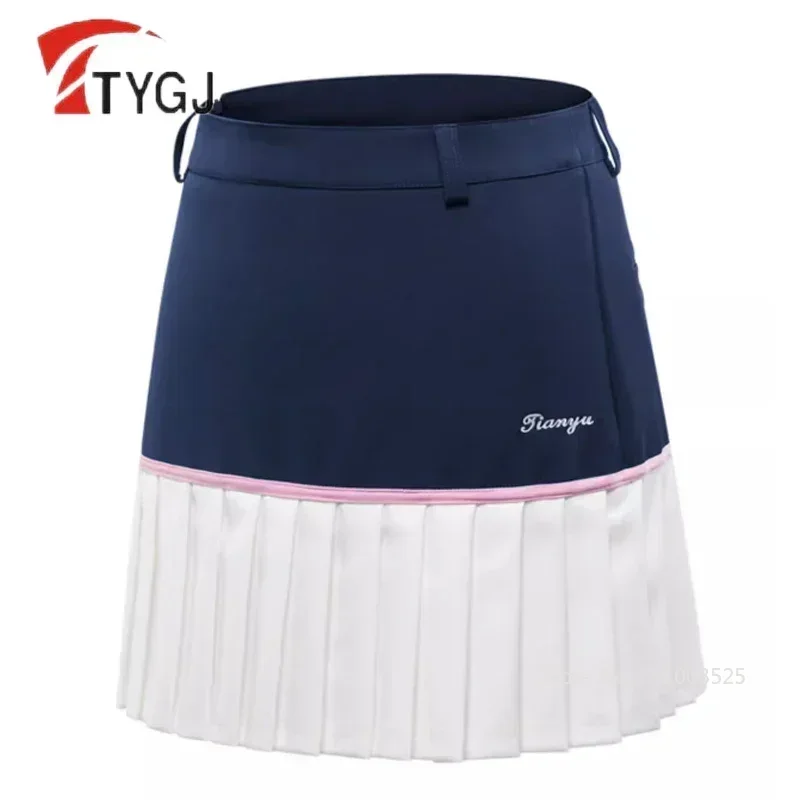 TTYGJ Women Pleated Skirts Golf Wear Ladies Tennis Sports Skirts High Waist Fitness Skorts A-lined Golf Wear with Inner Shorts