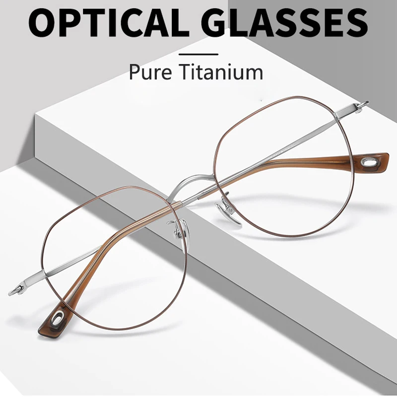 

Optical Prescription Frames Super Light Pure Titanium Eyewear 2024 New Fashion Luxury Vintage Round Eyeglasses 2248