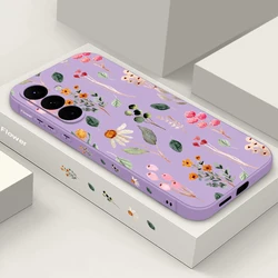 Chic Flower Print Lanyard Phone Case Cover - Galaxy S26+ (A088 Purple)