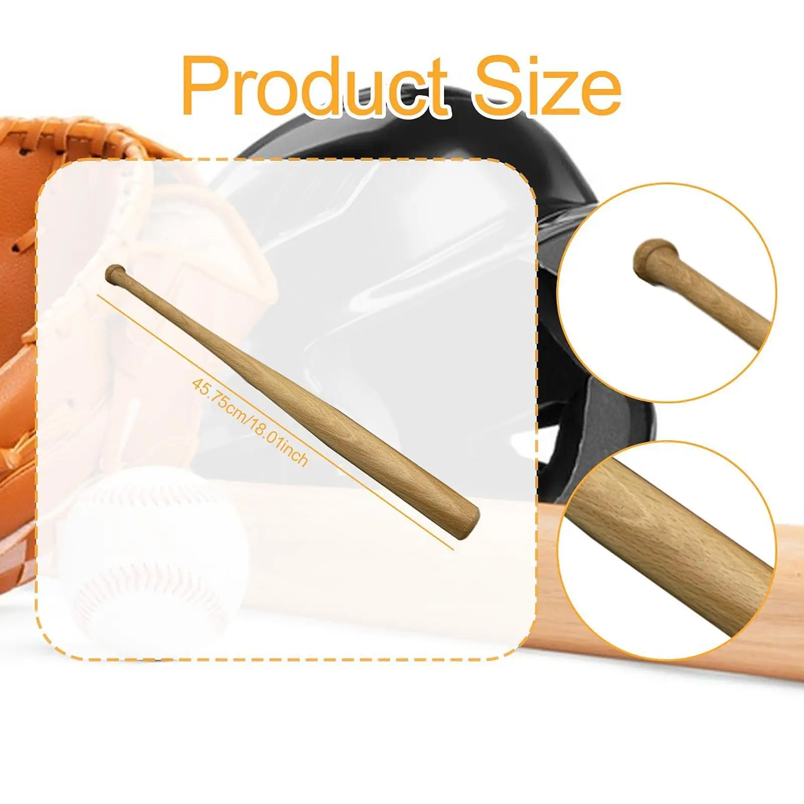 Wood Baseball Bat Baseball Stick Equipment Versatile 18 inch Comfortable Grip Wood Baseball Bat Baseball Stick Equipment Versatile 18 inch Comfortable Grip