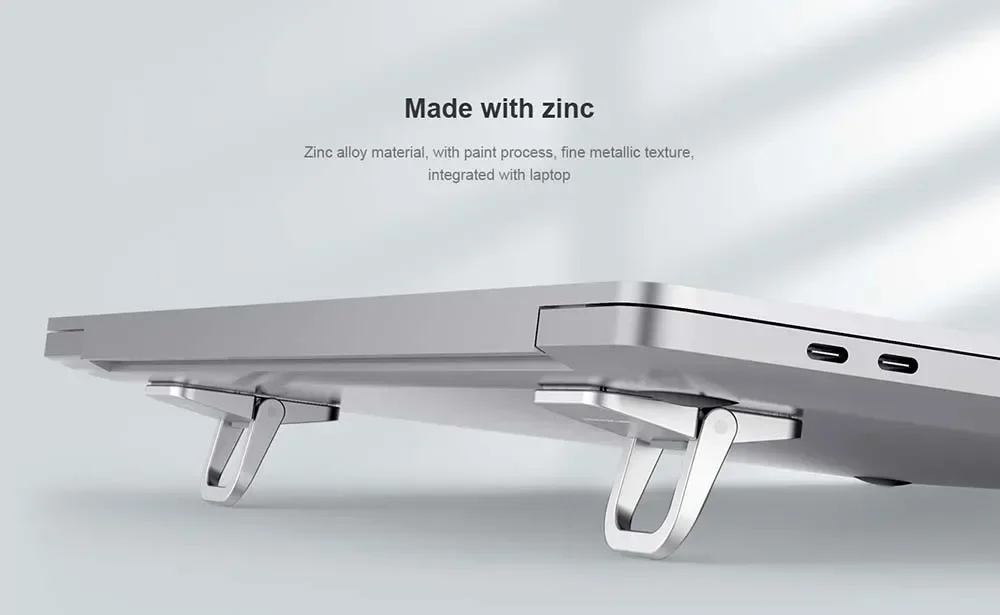 NILLKIN 접이식 노트북 범용 휴대용 스탠드, 조절 가능한 아연 합금 태블릿 스탠드, 노트북 태블릿 방열용, 세트당 2 개