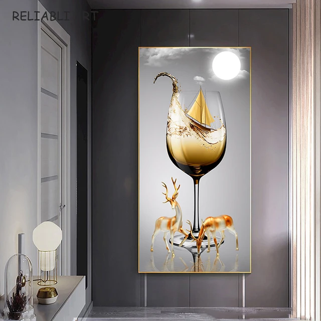 Paintings Frames Kitchen | Canvas Paintings Wine Glass | Glass Painting  Kitchen - Modern - Aliexpress