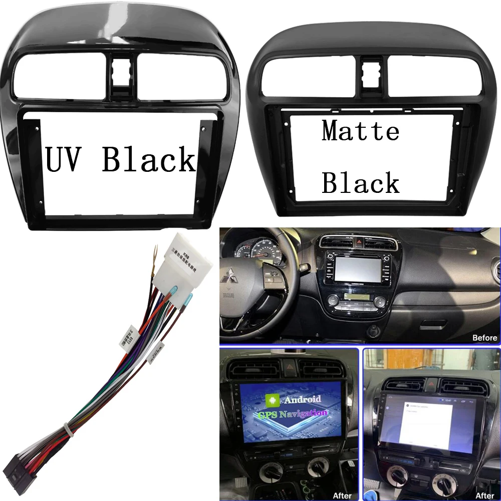 Per Mitsubishi Attrage Mirage Spacestar 2012-2018 Doppio Din Car Dvd Frame Wire Install Panel Dash Mount Installation Car Fascia