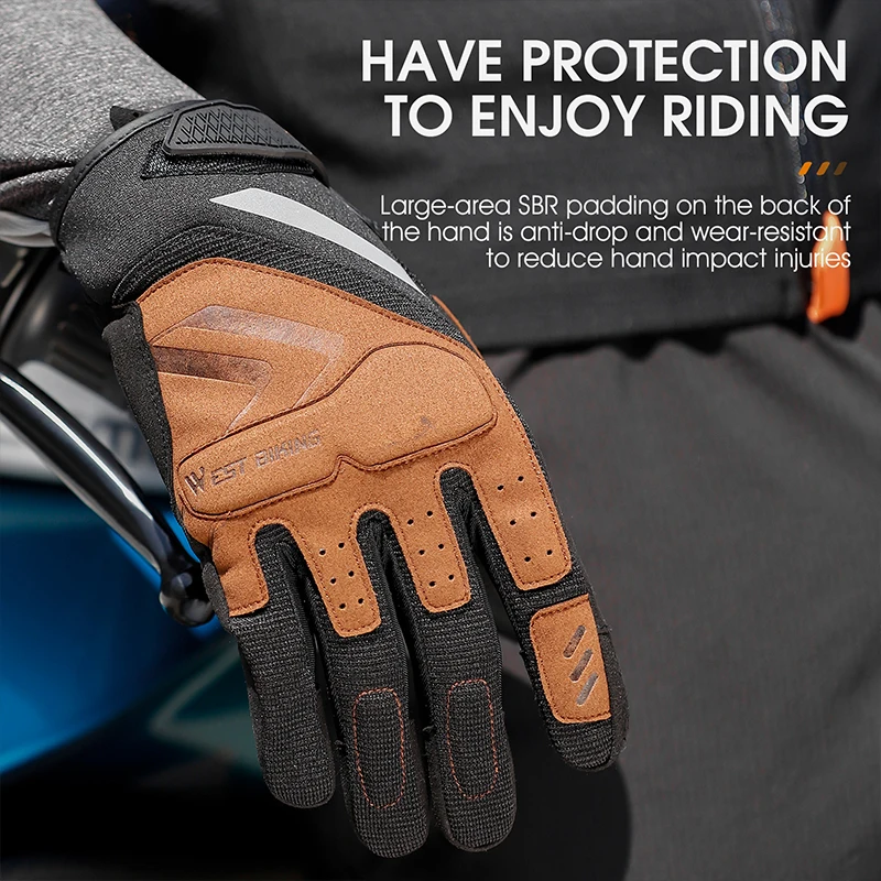 Guanti Moto E Ciclismo Entivento Antivento - Touch Screen, Antiscivolo, Unisex (Verde, Taglia L)
