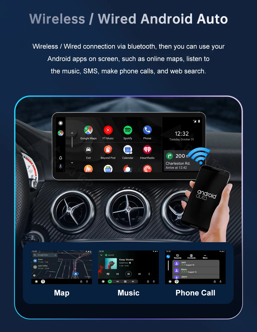 12,3-Zoll-Multimedia-Display für Benz A B CLA GLA W176 W463 W246 2013-2015 NTG4.5 Touchscreen Wireless Carplay Navigation Android – Detail 11