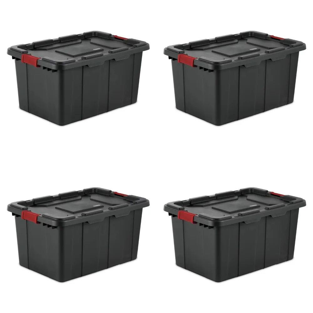 

Sterilite Industrial Tote Plastic, Black, Set of 4