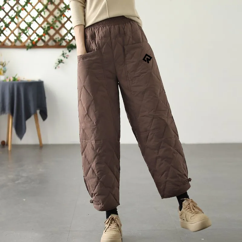 신상바지 Winter Golf Wear Women Korean Golf Pants Thickening High Waist Straight Pants Fashion Casual Women Clothes