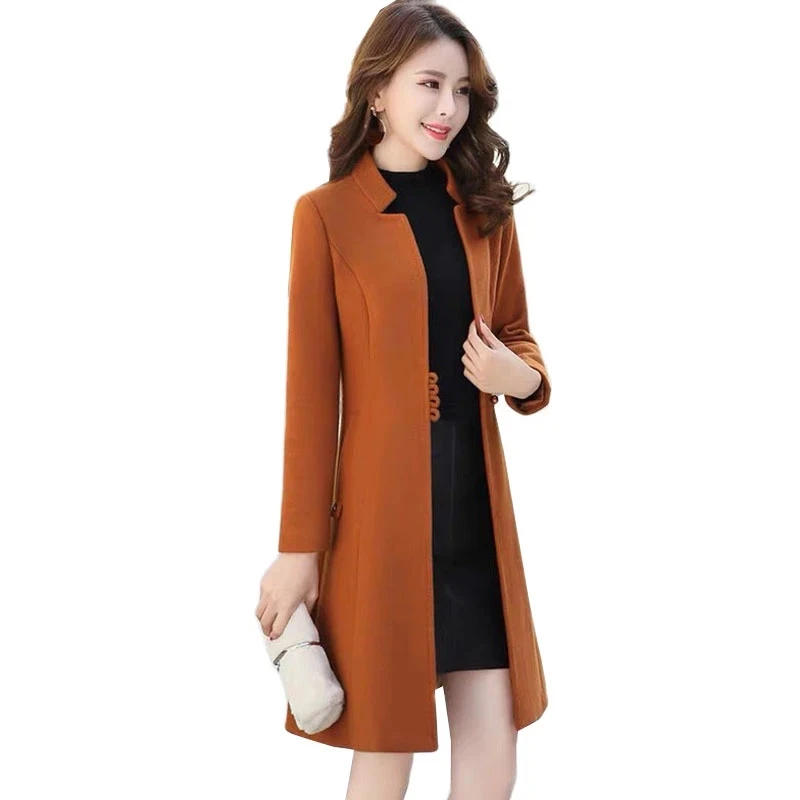 

Women Jacket Wool Blends Coat Autumn Winter 2023 New Fashion Thicken Warm Streetwear Slim Long Tops Outerwear Female Windcheater