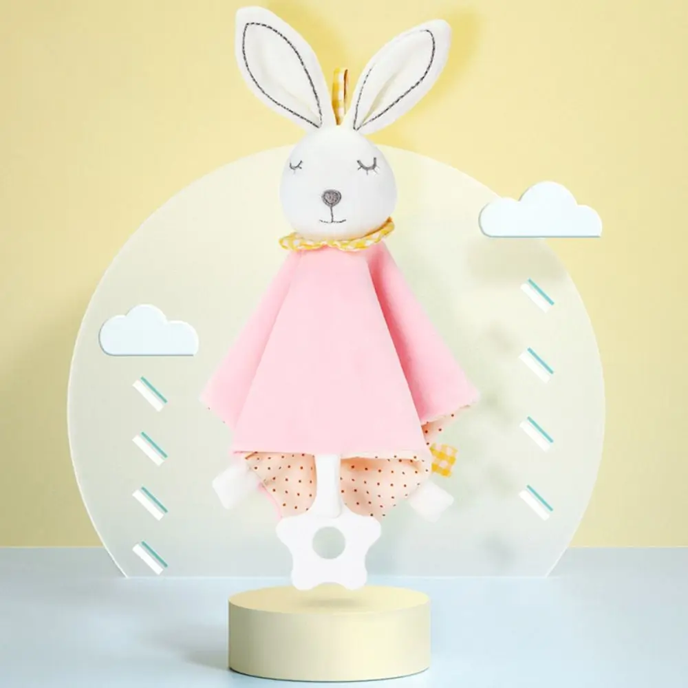 Comforter Baby Security Soothing Towel Snuggle Toy Silicone Teether Newborn Saliva Towel Stuffed Animal Rabbit