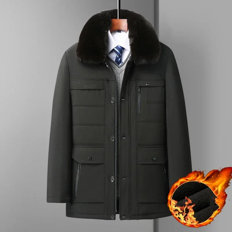 Big Size 5XL Winter Keep Warm Loose Cotton Coat Thickened Parka Casual Corduroy Outwear Long Men's Jacket Brand Clothing