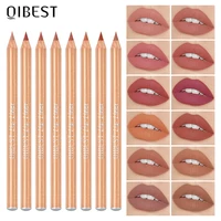 QIBEST 12Pcs/Set Matte Lip Liner Pencil Lip Outline Contouring Lasting Lipstick High Pigment Not Easy Fade Velvet Fine Lipliner 1