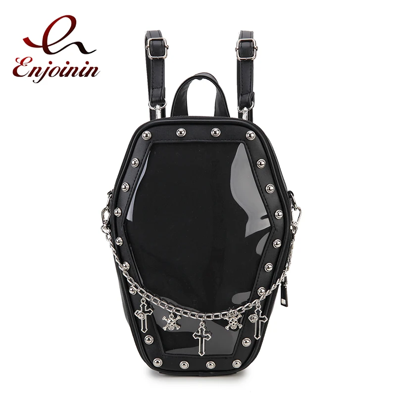Coffin Shaped Backpack For Young Girls Women Shoulder Bag Small Travel