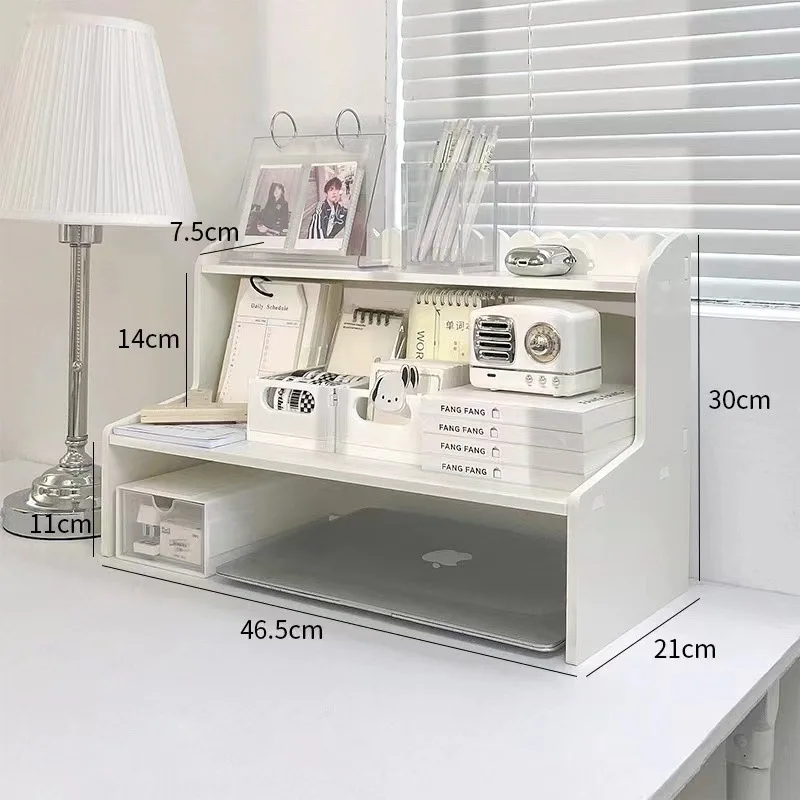 Enhanced Two-Layer Desktop Organizer Shelf for Home and Office Storage