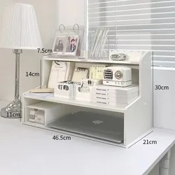 Enhanced Two - Layer Desktop Organizer Shelf for Home and Office Storage (M)