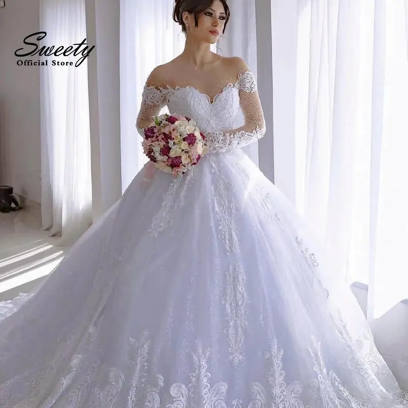 Organza and Duchess Satin White Modern Wedding Dress Vestido De Novia Princess Gown Satin Bridal Mermaid Bow Satin Court Train Sleeves main image 1