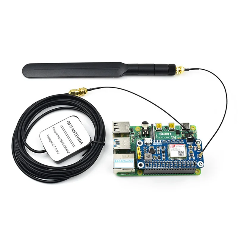 Waveshare NB-IoT/Cat-M(EMTC)/GNSS HAT for Raspberry Pi Based on SIM7080G,Globally Applicable,Onboard USB Interface