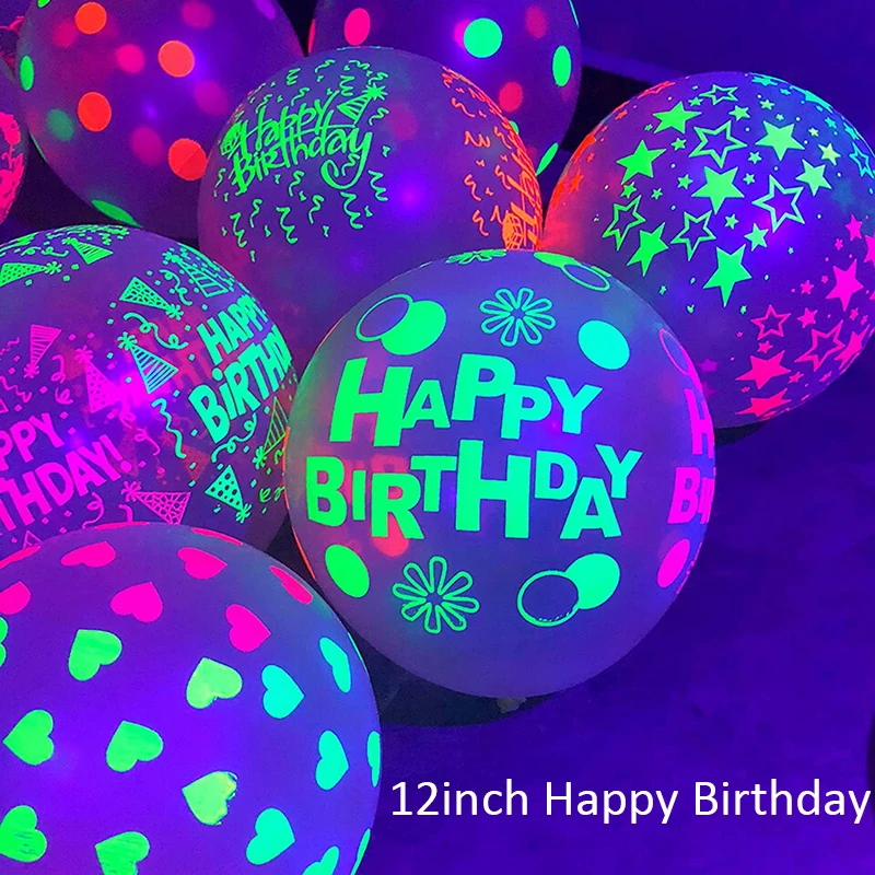 10/20/30 stücke 12 zoll Neon Glow Latex Ballons Fluoreszierende Ballon Glow In The Dark Für Hochzeit geburtstag 80s 90s Glow Party Decor – Detail 11