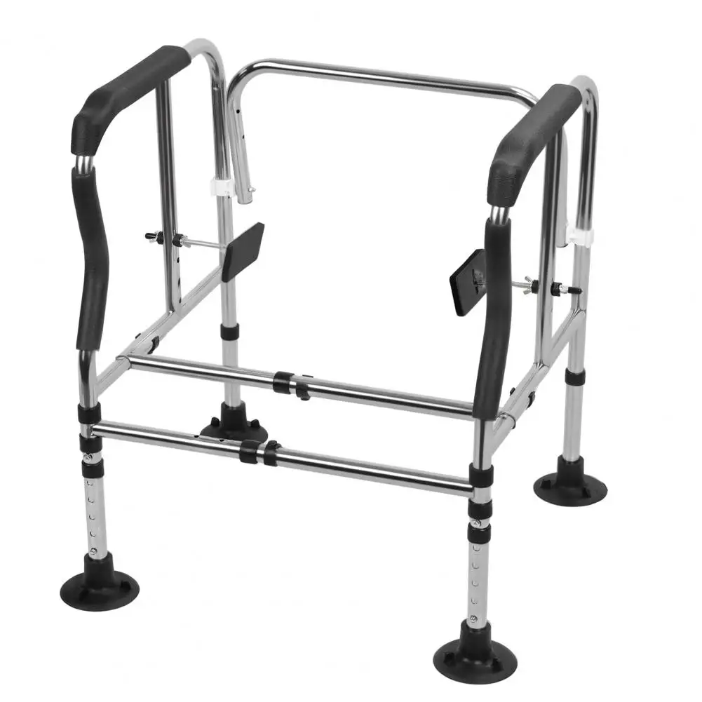 Portable bathroom toilet safety armrest with adjustable height and load-bearing capacity of 450LB large suction cup 3