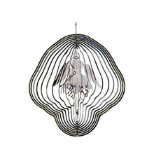 

Spinner Heart Square Drop Shape 3D Metal Angel Wind Chimes 2021 Beating Wind Garden Balcony Mirror Rotating Decorative Pendant