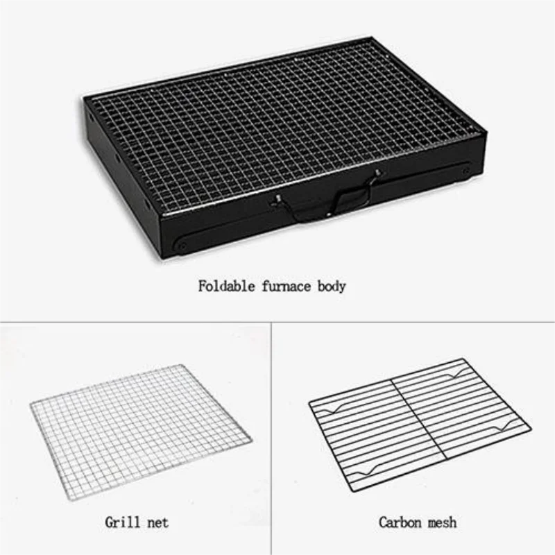 Large collapsible portable barbecue grill burners for outdoor picnics charcoal grill
