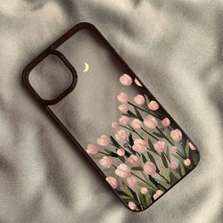Korean Pink Tulip Heart Design Shockproof Phone Case - iPhone 7 or8 SE20 (Style 1)