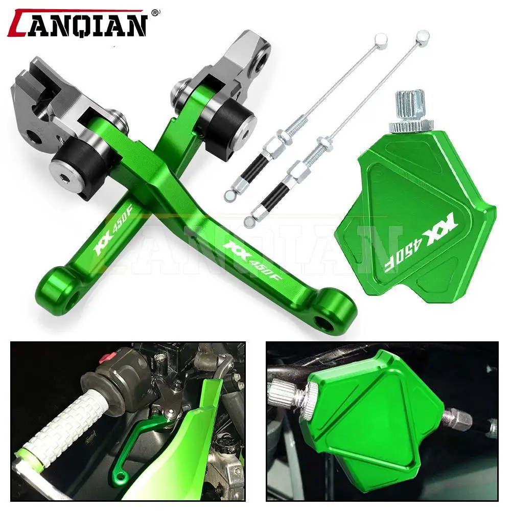 

KX450F Dirt Bike Brake Clutch Levers Stunt Clutch Easy Pull Cable System Set For KAWASAKI KX 450 F 2013 2014 2015 2016 2017 2018