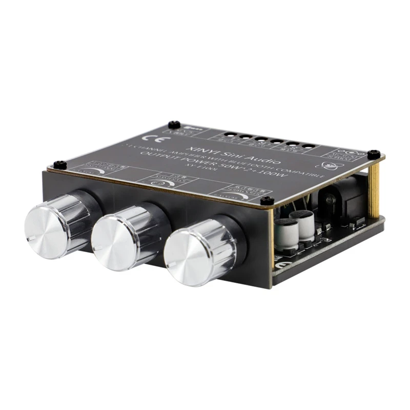2*50W + 100W Bluetooth 전력 서브우퍼 증폭기 보드 클래스 D 2.1 CH 홈 시어터 오디오 스테레오 이퀄라이저 E100L APP AUX Amp