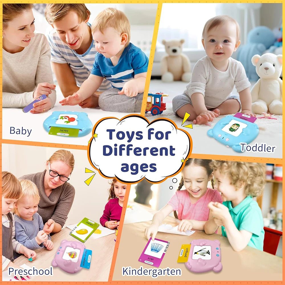 Talking Flash Cards Baby Learning Cards with 224 Sight Words Educational Gifts for Toddler Montessori Toys Speech Therapy 6