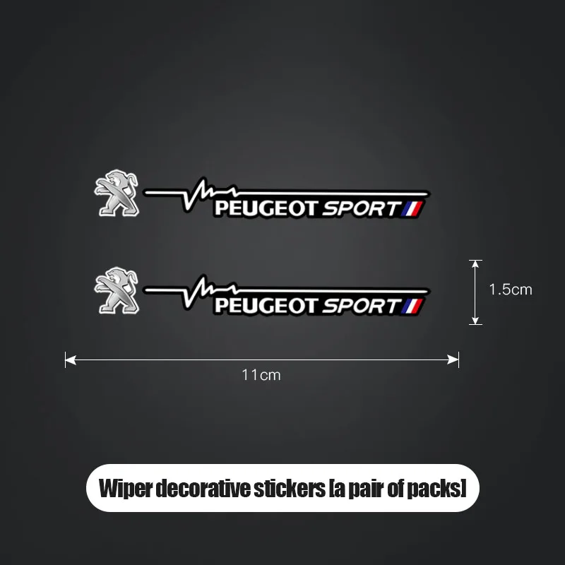 Car Emblem Window Wiper Sticker Decor Decal Accessories For Peugeot 206 307 308 3008 207 208 407 508 2008 107 106 205 4008 301 car key sticker car door handle stickers car steering wheel sticker
