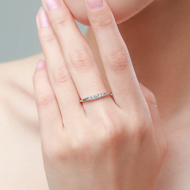 925 Sterling Silver Classic Simple AAAAA Level Dazzling Zirconia Finger Rings For Women Wedding Statement Jewelry