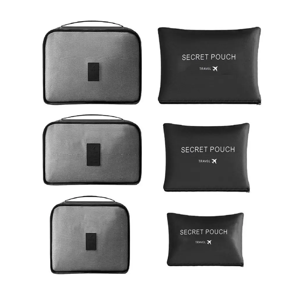 6-Piece Travel Packing Cube Set with Shoe Bag - Portable Luggage Organizers