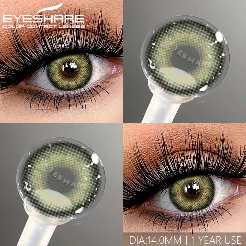 EYESHARE 1 Paar farbige Kontaktlinsen für Augen, natürliche blaue Augenlinsen, kosmetische grüne Kontaktlinsen, jährliche braune Augenlinse, graue Linsen – Detail 15