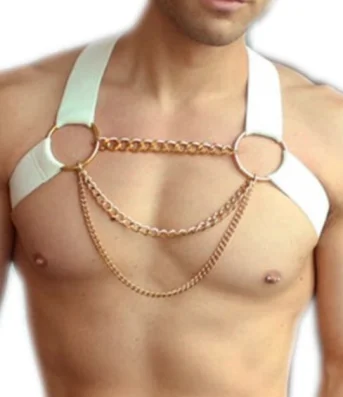 Herren Nylon-Fessel-Brustgurt Clubwear Kostüm Faschingsverkleidung – Detail 7