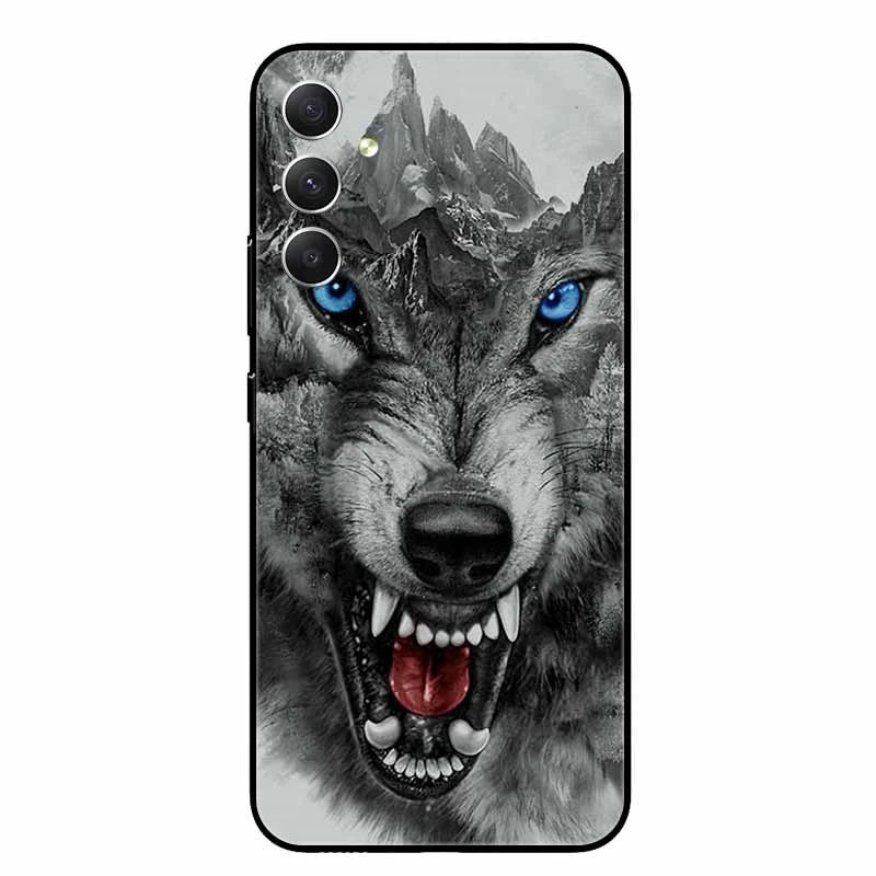 thumbnail image 1 of For Samsung A54 5G Case Wolf Lions Black TPU Soft Silicone Coque for Samsung Galaxy A54 A34 A04s Phone Back Cover A 54 34 Shells, 1 of 5