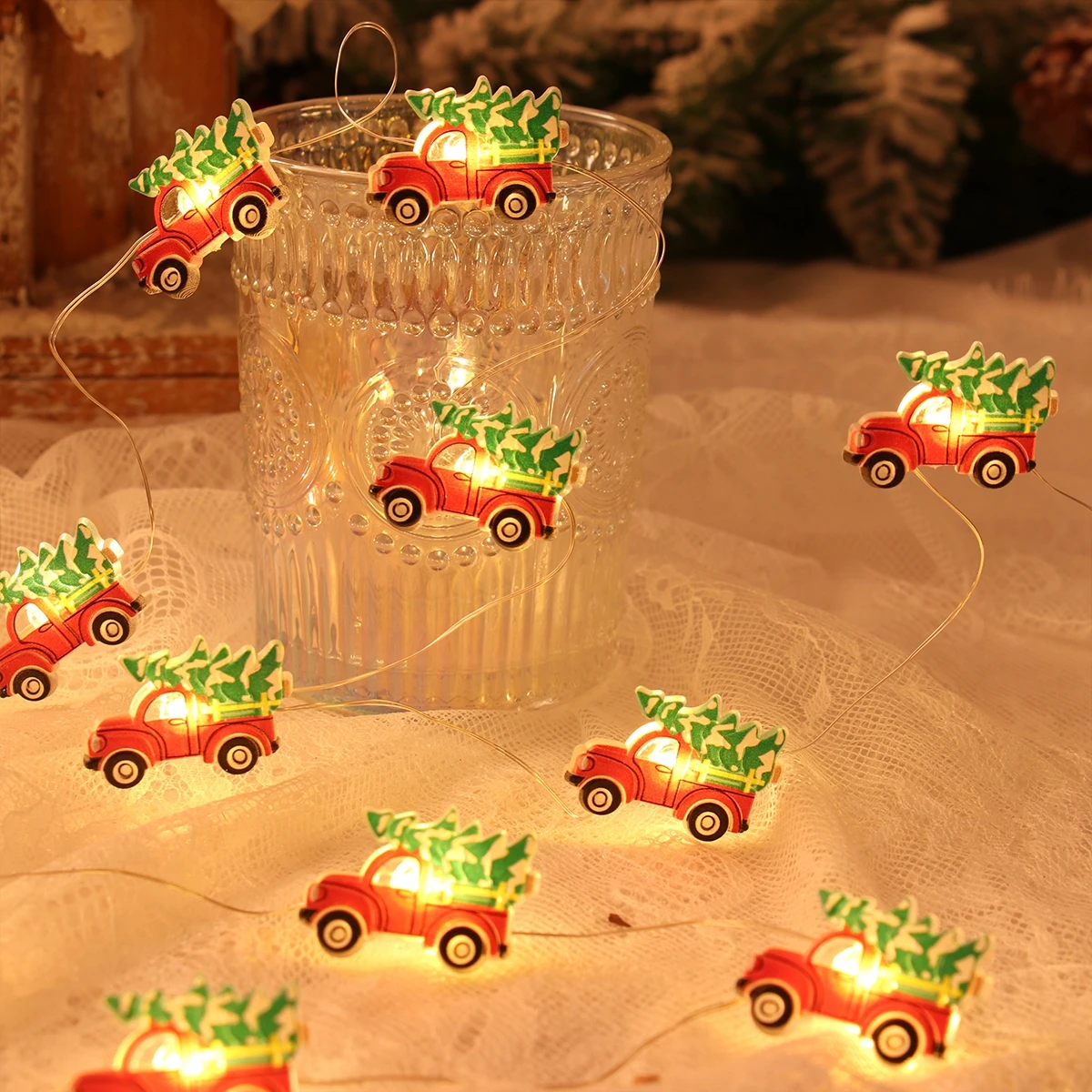 2M Christmas String Lights Santa Claus Snowman Elk Led Light Merry Christmas Decorations 2023 Xmas Tree Ornament New Year Light