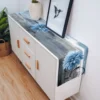 Dahlia Oil Painting Blue Table Runner Decoration Home Decor Dinner Table Decoration Table Decor 6