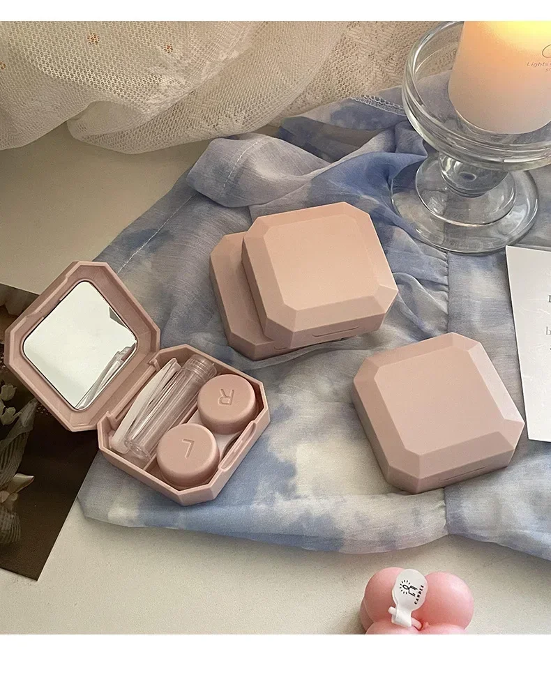 Mit Pinzette Saugstab Set für Reise Kit Halter Candy Farbe Kontaktlinsen Box Einfarbig Tragbare Kontaktlinsen Fall – Detail 5