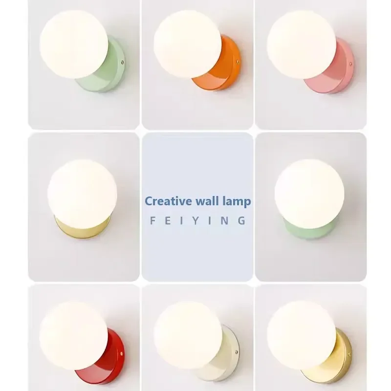 

Nordic LED Glass Wall Lamps Cream Wall Light For Bedrooms Bedside Hallway Aisle Illumination Backdrop Fixtures Luster Room Decor