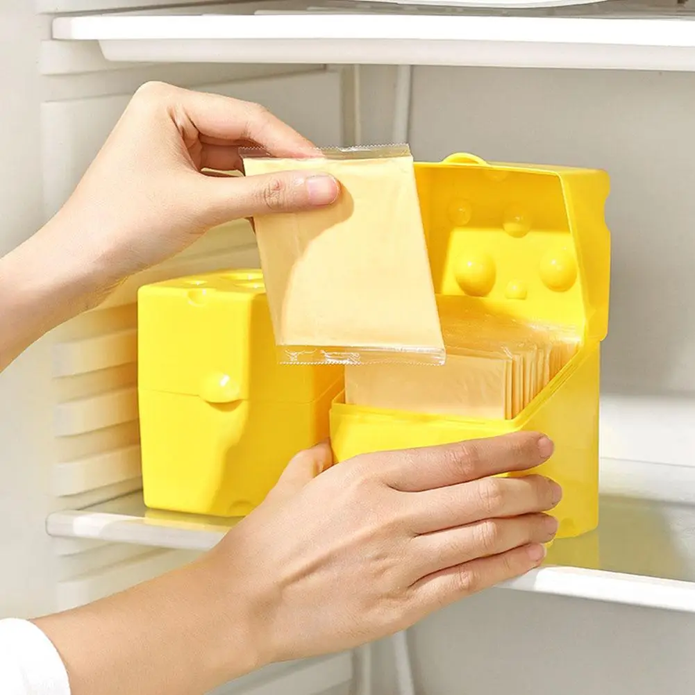 Cheese Slice Storage Box Crisper Refrigerator Storage Rack Clamshell Cheese Container Kitchen Gadgets Supplies