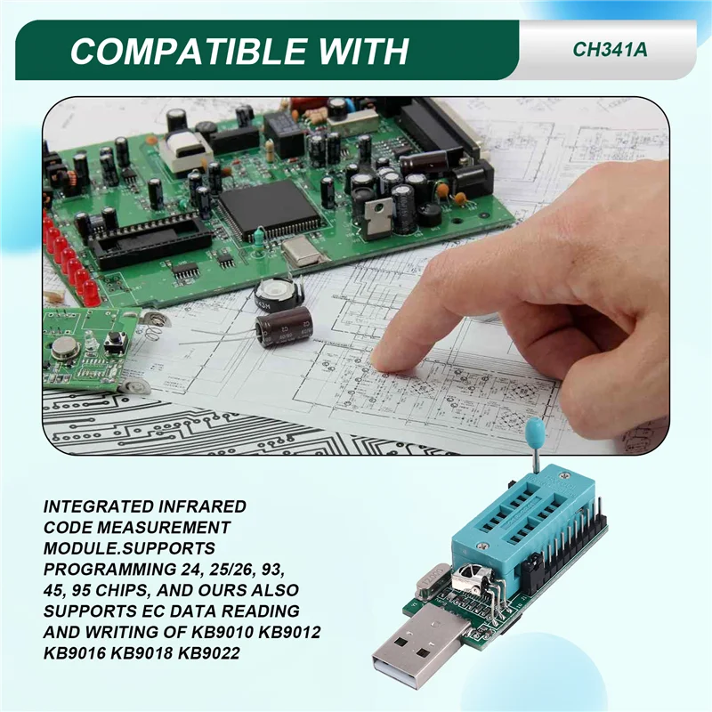 Metal Programmer 1 Pcs Metal Ch341a Programmer V1.7 1.8V Level Shift W25q64fw W25q128fw ...