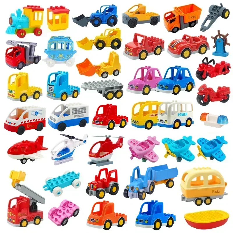 Big Building Blocks Accessories Compatible Large Bricks Children Kids Truck Car Bus City Traffic Series Assembly Educational Toy