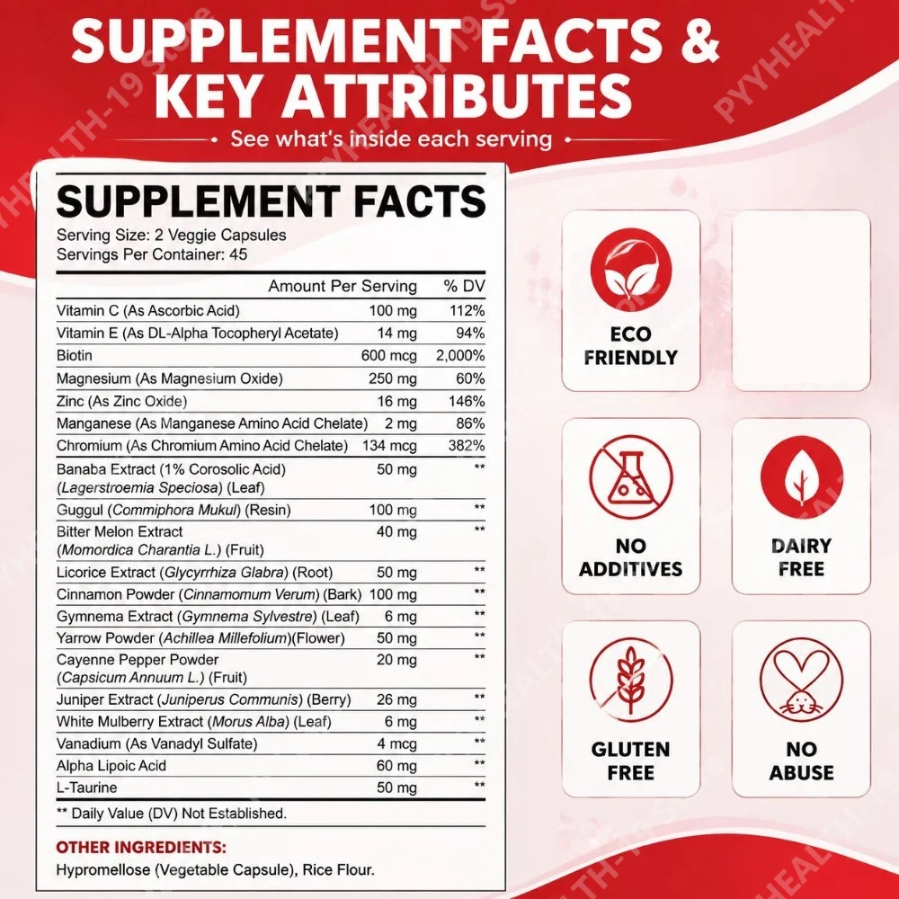 Acentiallabs Blood Sugar Complex Capsules 20 Ingredients Cinnamon Gymnema For Metabolism Energy & Immune Support Adult 90 Count 3