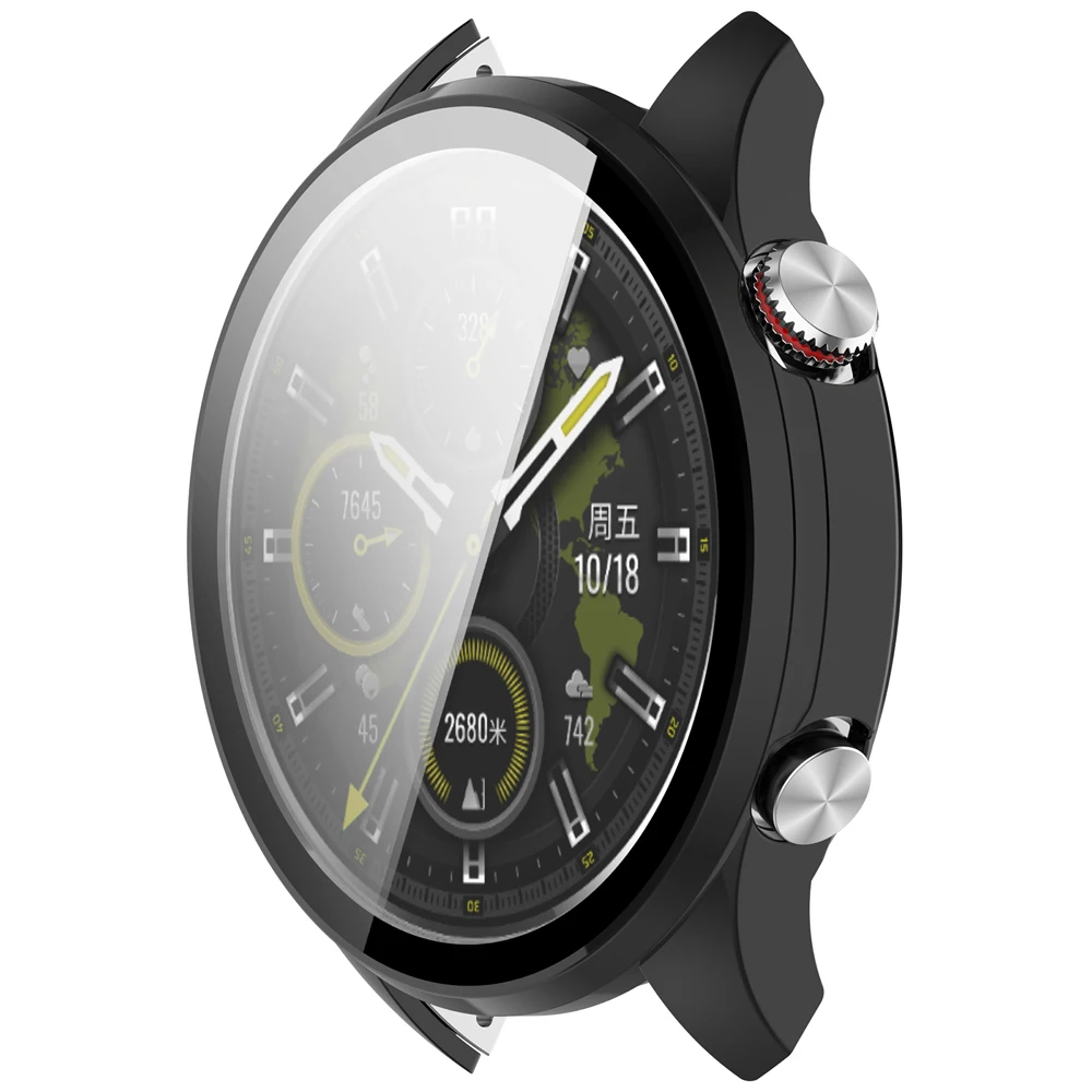Premium Tempered Glass + PC Hard Case Smartwatch Protector Cover Guard Protective Skin Shell