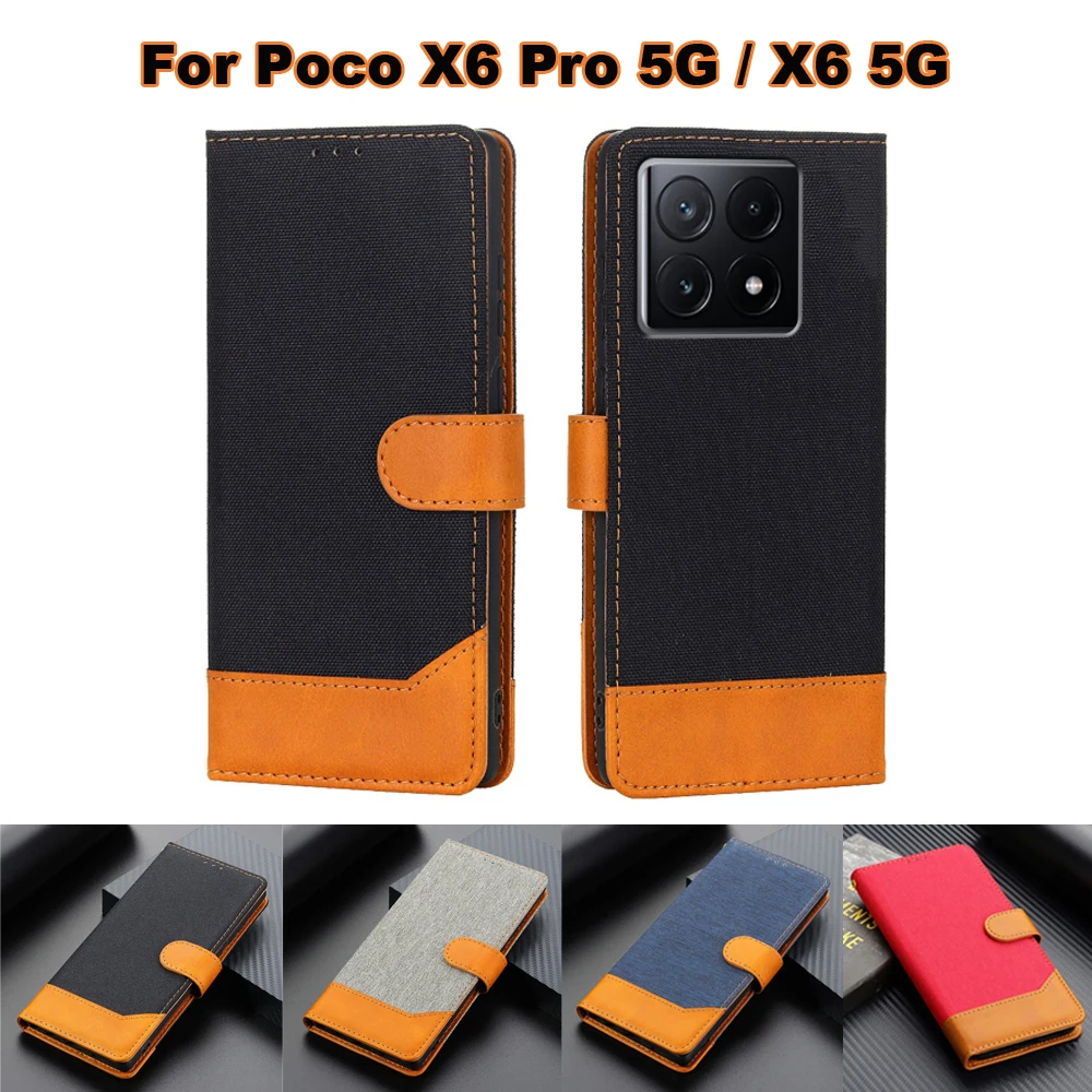 

For чехол на Xiaomi Poco X6 Pro 5G Case Luxury PU Leather Capa Wallet Phone Cover For Fundas Poco X6 X6Pro 2311DRK48G 6.67" Etui