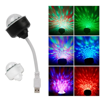 휴대용 LED 디스코 볼, RGB 미니 바, KTV 크리스탈 무대 조명, USB 자동차 컬러 분위기 조명, 웨딩 크리스마스 축제 클럽 플래시