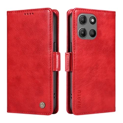 Luxury Magnetic Leather Wallet Phone Case - Motorola Edge (2025) (RD)