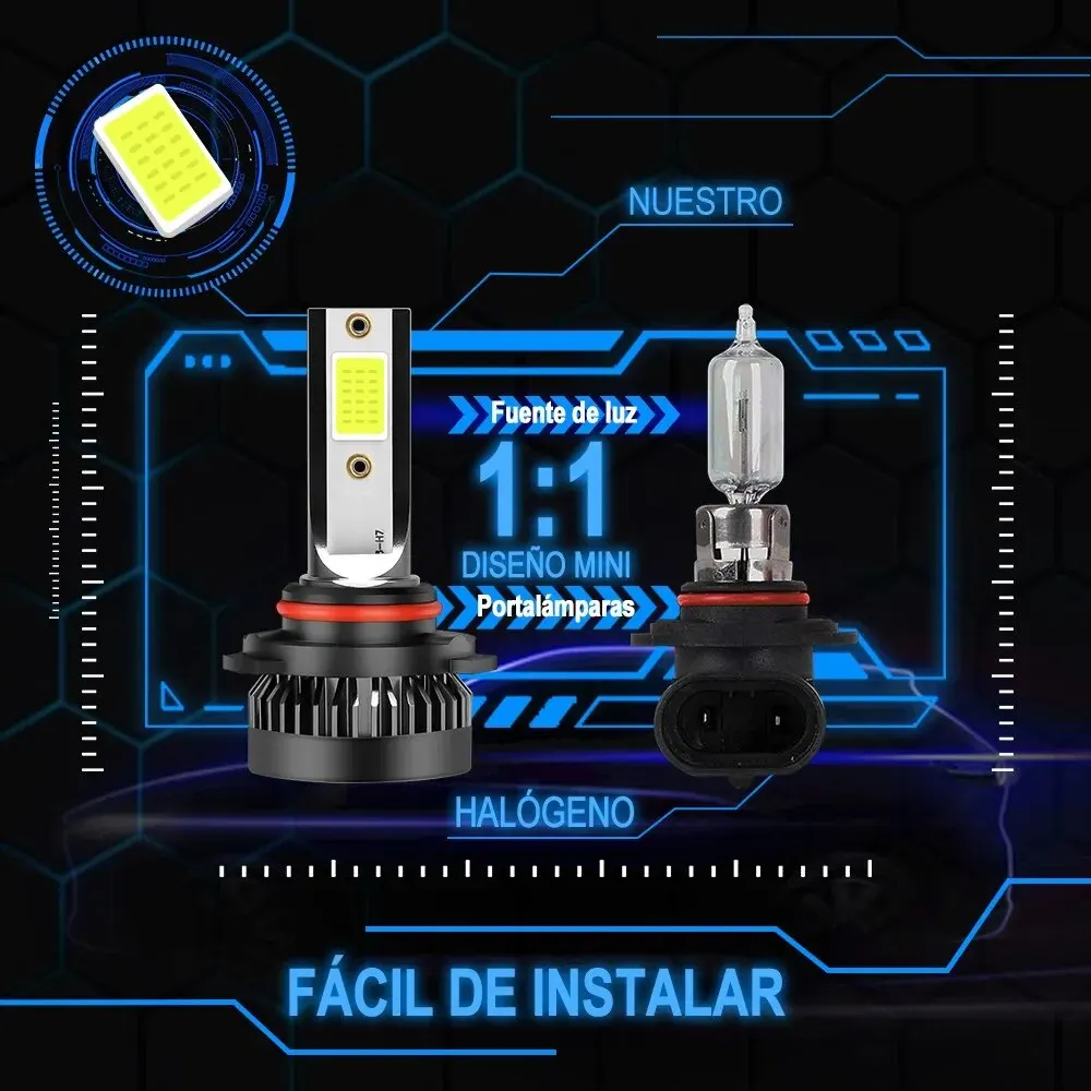 2 PCS Led Headlights 6000K White 3000K Yellow Light Waterproof 9005 9006 H1 H4 H7 H11 5202 9004 9007 H3 H13 for Car led lights led headlights led car lights led car headlights car headlamps