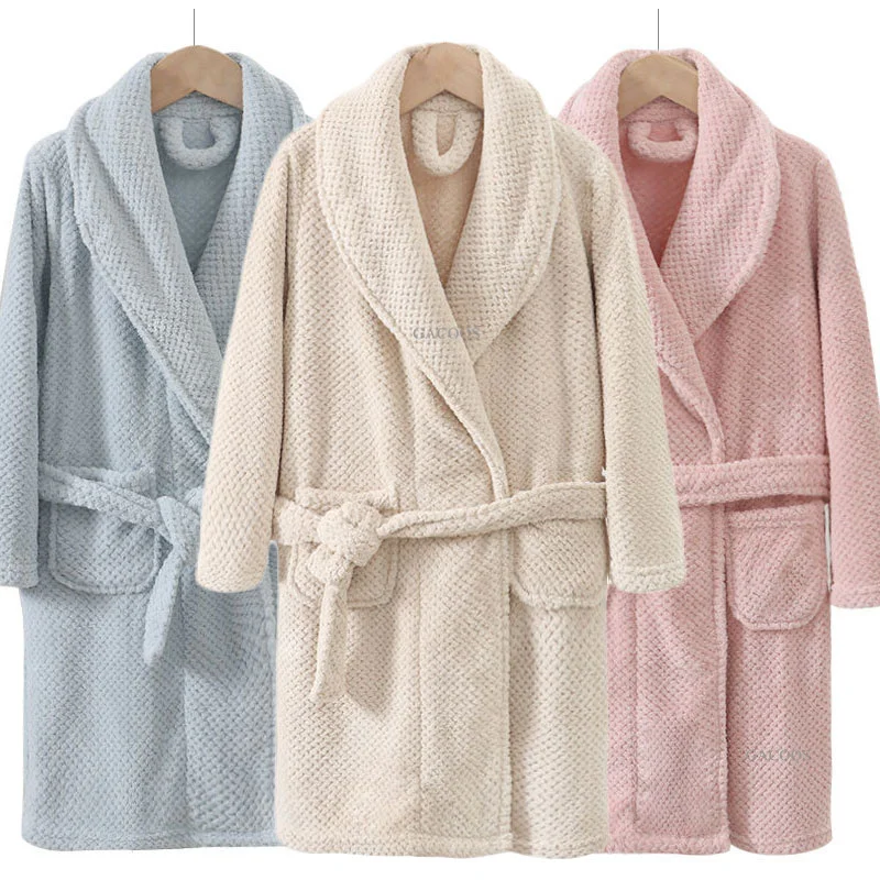 Kids Sleepwear Robe Autumn Winter Flannel Warm Bathrobe For Girls 4-18 Years Teenagers Children Pajamas For Boys Girl Pajamas